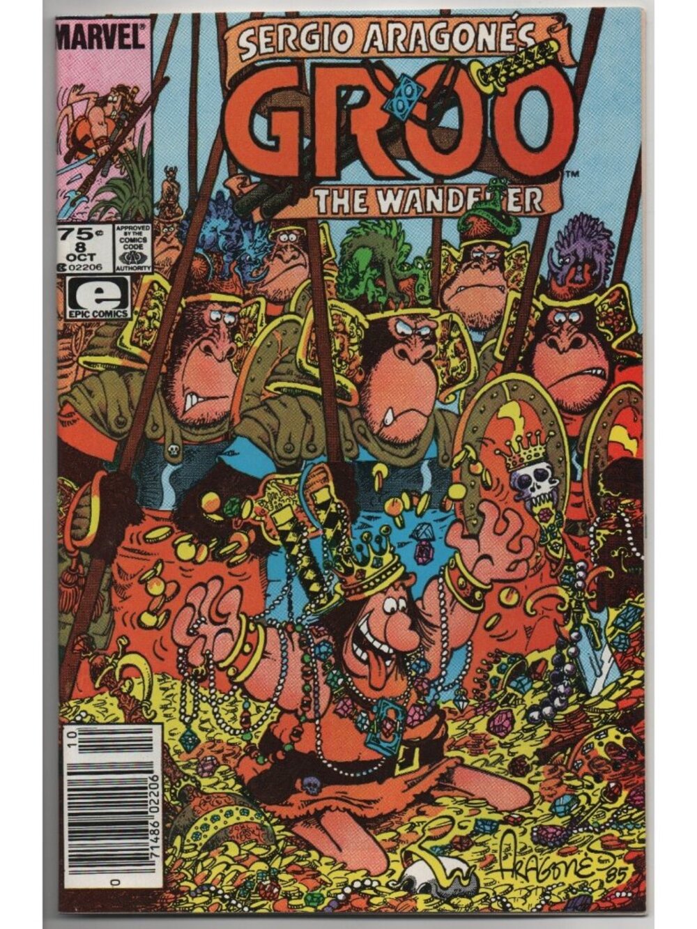 Groo the Wanderer 8 Marvel Epic Comics 1985 VF+ 8.5 Newsstand Sergio Aragones